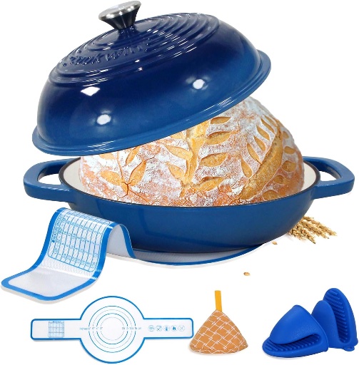 Enameled Cast Iron Dutch Oven and Bread Pan Baking Kit