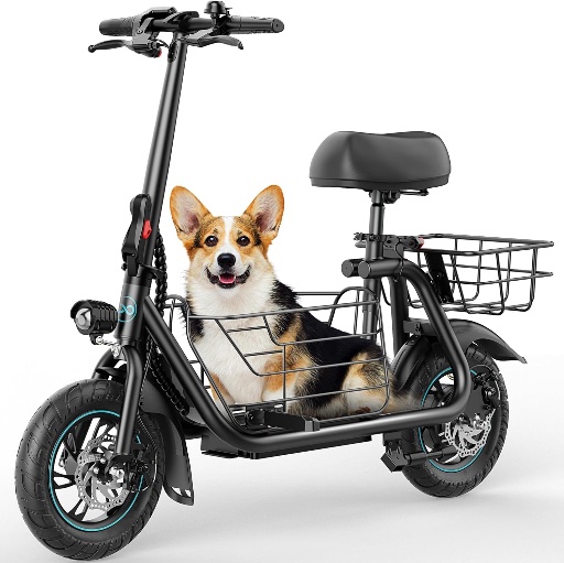 Adult Electric Scooter with Large Middle Basket