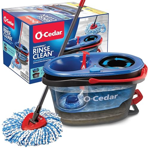 O-Cedar EasyWring RinseClean Microfiber Spin Mop & Bucket Floor Cleaning System