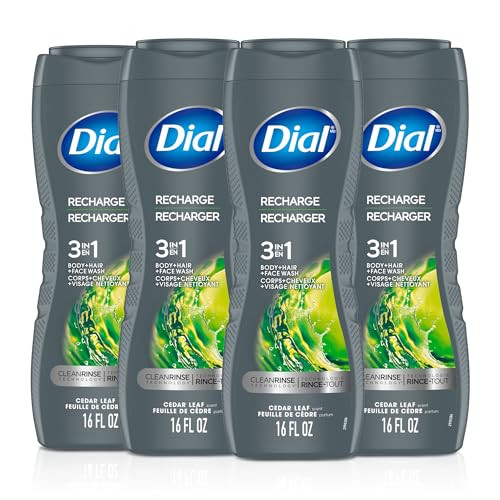 Dial Men 3-in-1 Body, Hair and Face Wash 4-Pack