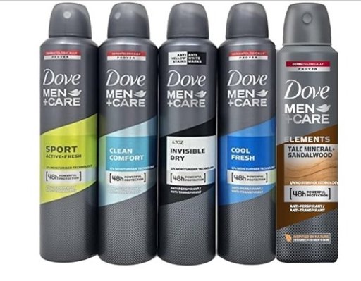 5-Pack Dove Men+Care Antiperspirant Spray Variety Set