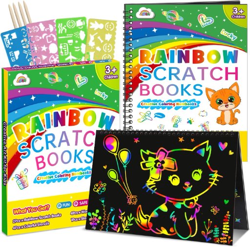 ZMLM Rainbow Scratch Paper Art Craft Set