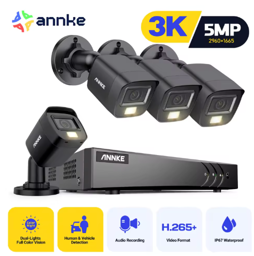 ANNKE 8-Channel 5MP Lite Video Security System CCTV Kit