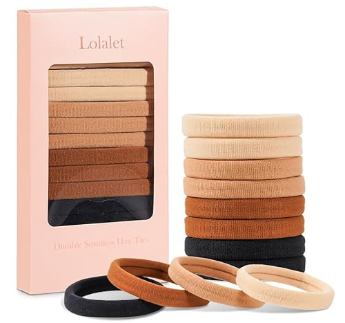 Lolalet 12 Pcs Seamless  Hair Ties