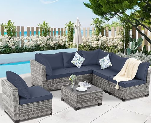 EarlGrove 7-Piece Wicker Patio Conversation Set