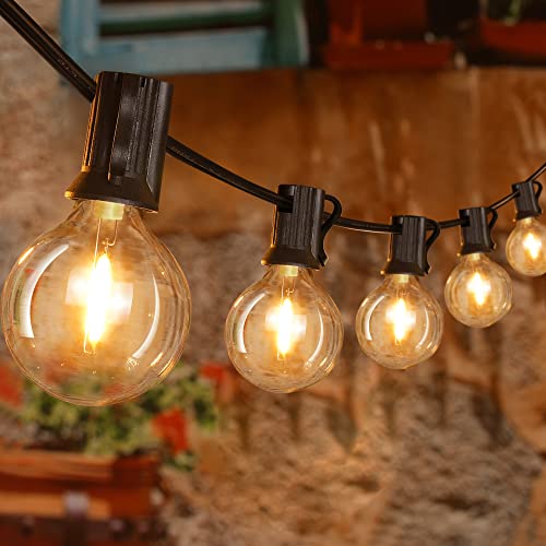 100FT Waterproof Outdoor String Lights w/ Edison Bulbs (Warm White)