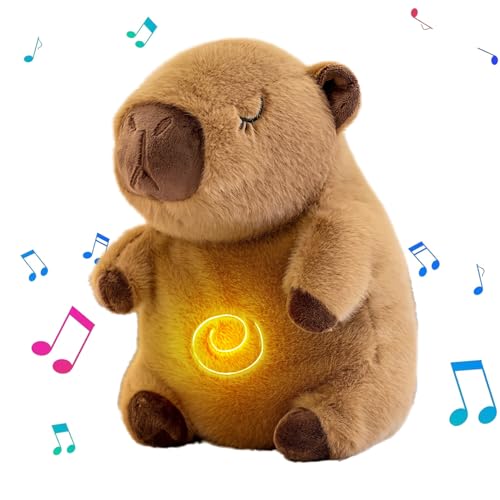 12.5" NXNYNZ Cute Capybara Breathing Stuffed Animal w/ Soothing Music & Lights