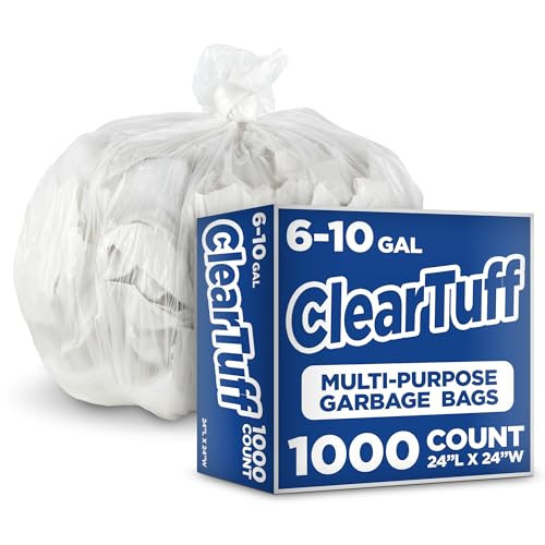 Stock Your Home Clear Trash Bags, 1000-Count