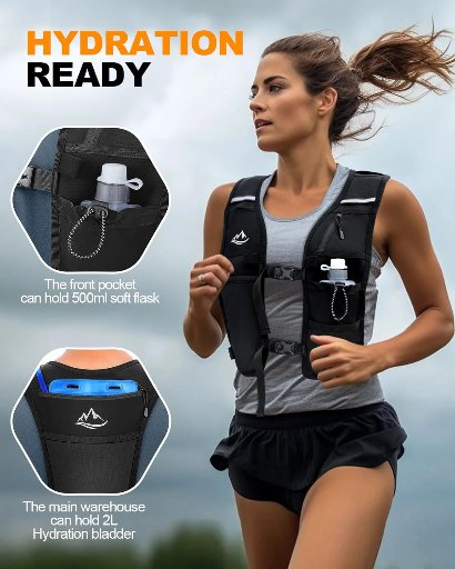 ISEYOU Reflective Hydration Running Vest