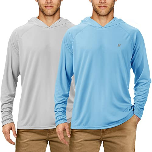Roadbox Men's UPF 50+ Sun Protection Hoodie, 2 Pack