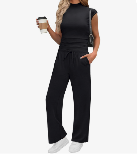 XIEERDUO Two Piece Mock Neck Lounge Sets