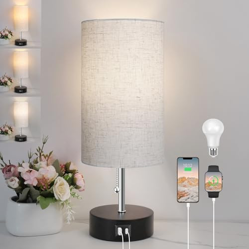 Nightstand Lamp with USB Ports