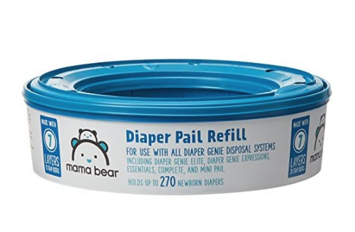 Mama Bear Unscented Diaper Pail Refills, 270 Count