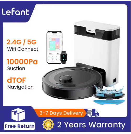 Lefant M2S Robot Vacuum Cleaner with Mapping and Automatic Dust Station