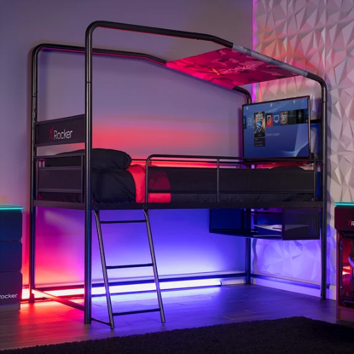 X Rocker Contra Mid-Sleeper Gaming Bed with TV Mount