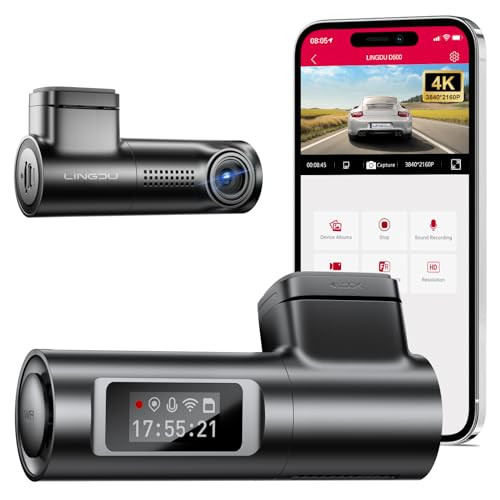 LINGDU D500 4K Dash Cam Front and Rear