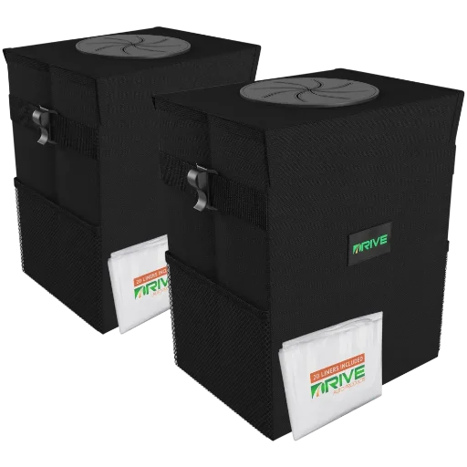 2-Pack Drive Auto Collapsible Car Trash Cans + 40 Bags