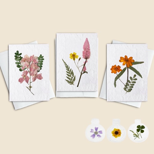 Handmade Pressed Flower Notecard Set