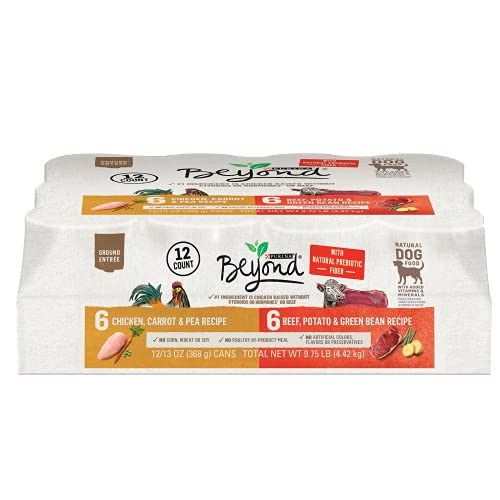 Purina Beyond Chicken, Beef and Cod Ground Entree Grain Free Wet Dog Food Variety Pack (12-Pack)