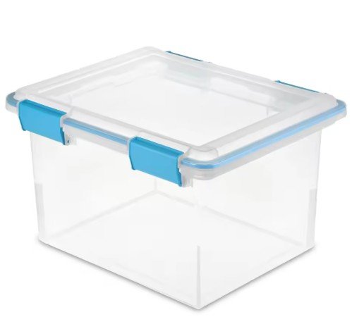 32 Quart Gasket Box Weather-Resistant Clear Storage Bin with Lid