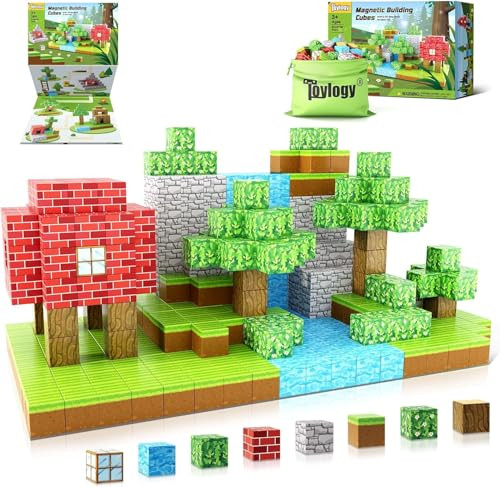 Toylogy Magnetic Blocks-Build Mine Magnet World Edition