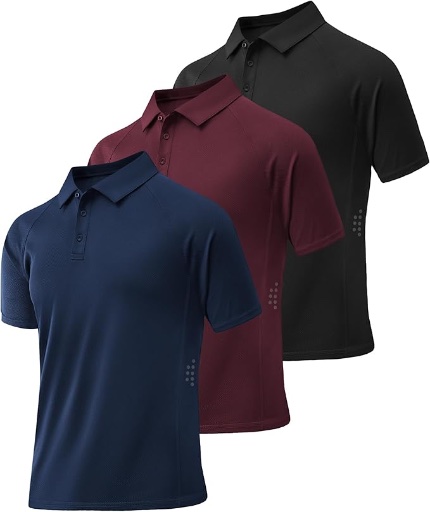 Men’s Collared Polo Shirts - 3 Pack