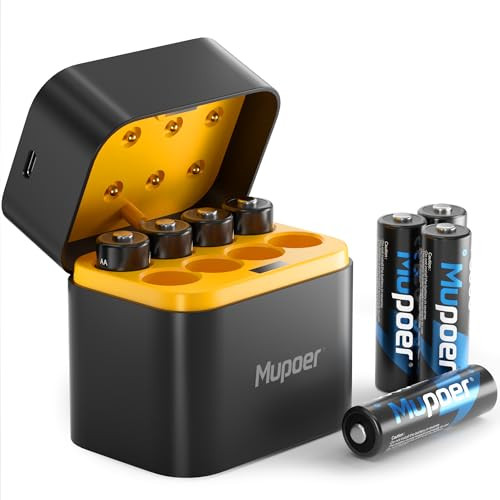 Mupoer Rechargeable AA Batteries Lithium with Charger