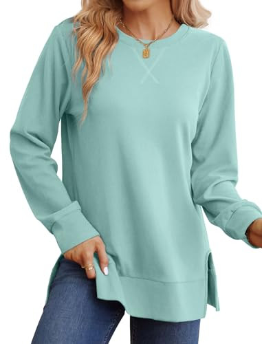 Saloogoe Side Split Long Sleeve Sweatshirt