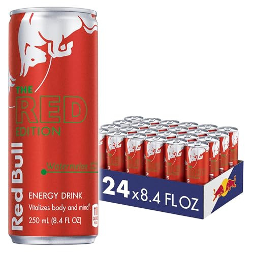 Red Bull Red Edition Energy Drink, Watermelon Flavor, 24-Pack, 8.4 Fl. Oz. Cans