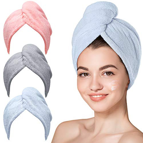 Microfiber Hair Drying Towels, Set of 3 