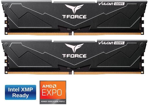 32GB (2 x 16GB) Team T-Force Vulcan DDR5 6000 Desktop Memory