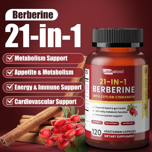21-in-1 Berberine Supplement with Ceylon Cinnamon, 120 Count