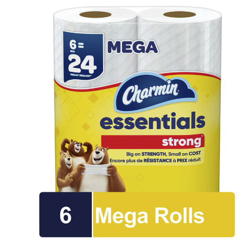 Charmin Essentials Strong Toilet Paper - 6 Mega Rolls