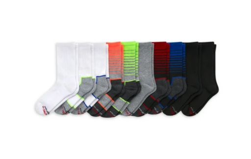 Hanes Boys' X-Temp Performance Crew Socks 10-Pair Pack