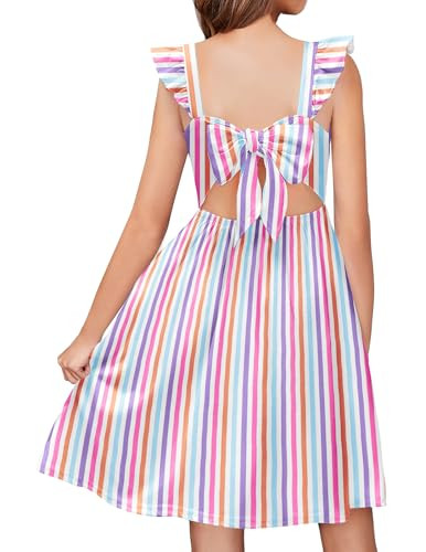 Arshiner Girls Summer Rainbow Sundress