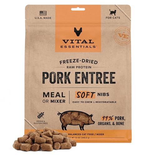 Vital Essentials Freeze-Dried Raw Pork Cat Food 12 oz