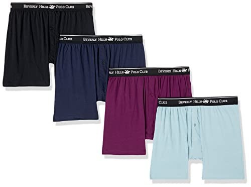 Beverly Hills Polo Club Men's Knit Boxer 4-Pack