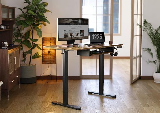 YDN 48" Height Adjustable Standing Desk with Keyboard Tray