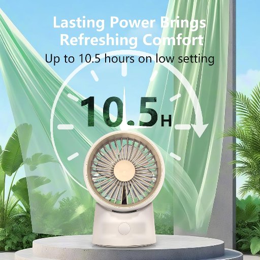 Mini USB-C Desktop Rechargeable Fan W/2000 mAh Battery
