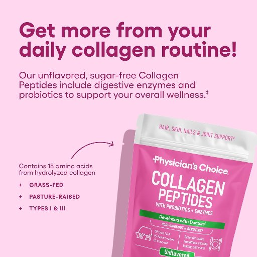 Physician's Choice Unflavored Collagen Peptides, 8.67 Oz.