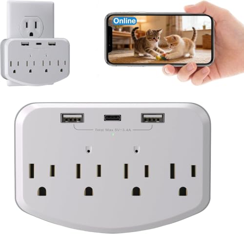 HD 1080P Hidden spy Camera WiFi, Wireless Wall Outlet Cam with Motion Detection