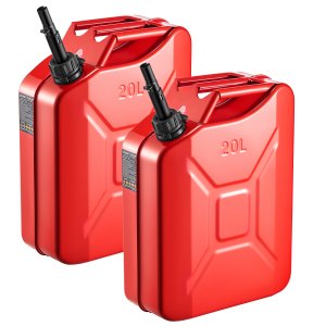 VEVOR Metal Fuel Container 5.3 Gallon 2-Pack Deal