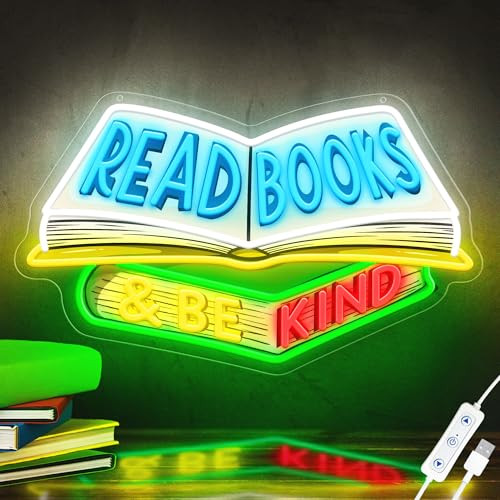 SELICOR Read Books & Be Kind Neon Sign