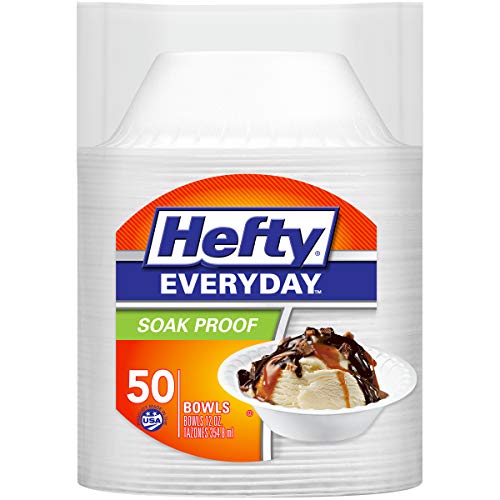 Hefty Everyday Soak-Proof Foam Bowls 50-Count 12-Oz Deal
