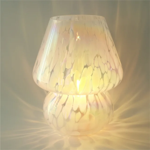 Urban Shop Iridescent Glass Mushroom Table Lamp