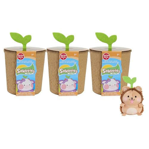 Sakuties Mini Collectible Stylized Plush Stuffed Animals 3-Pack