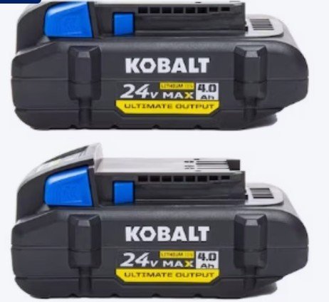 2-Pack KOBALT 24-Volt 4.0 Ah Lithium-ion Batteries