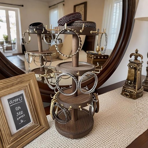 Lolalet 4-Tier Wooden Rotating Bracelet Holder