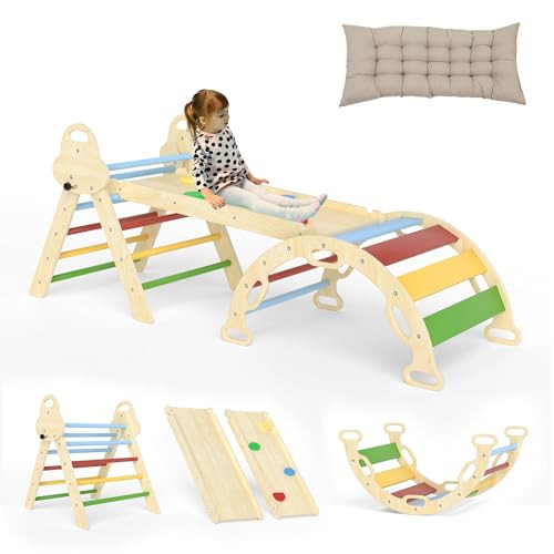 Pikler Triangle Set 7-in-1 Toddler Climbing Toy