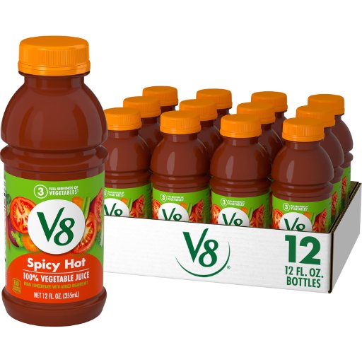 V8 Spicy Hot 100% Vegetable Juice, 12oz, 12pk